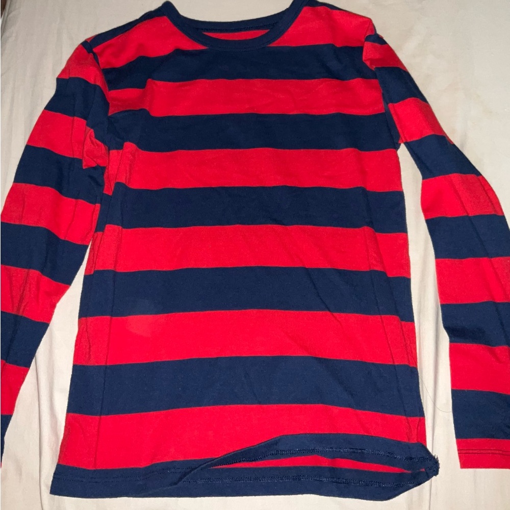 Cat and Jack Child Red And Blue Striped Size 8 90s Grunge Long Sleeve